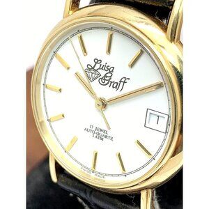 Luisa Graff Women's Watch 14K Yellow Gold Case 33mm Swiss Kinetic Black …